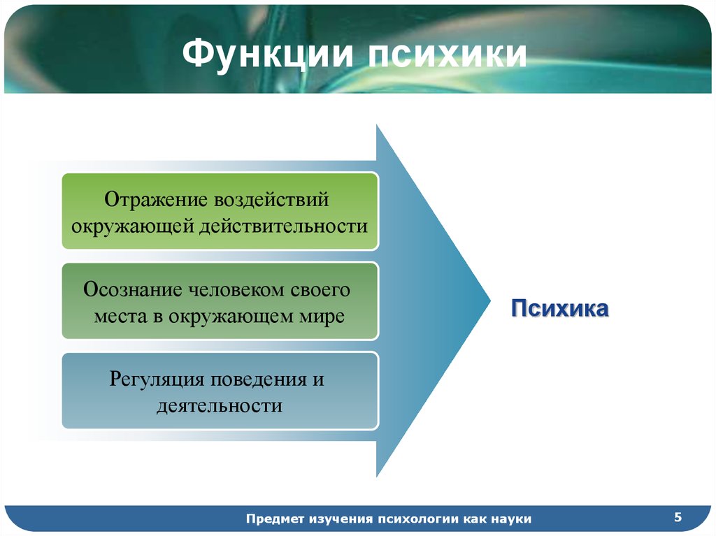 Основные функции психики презентация