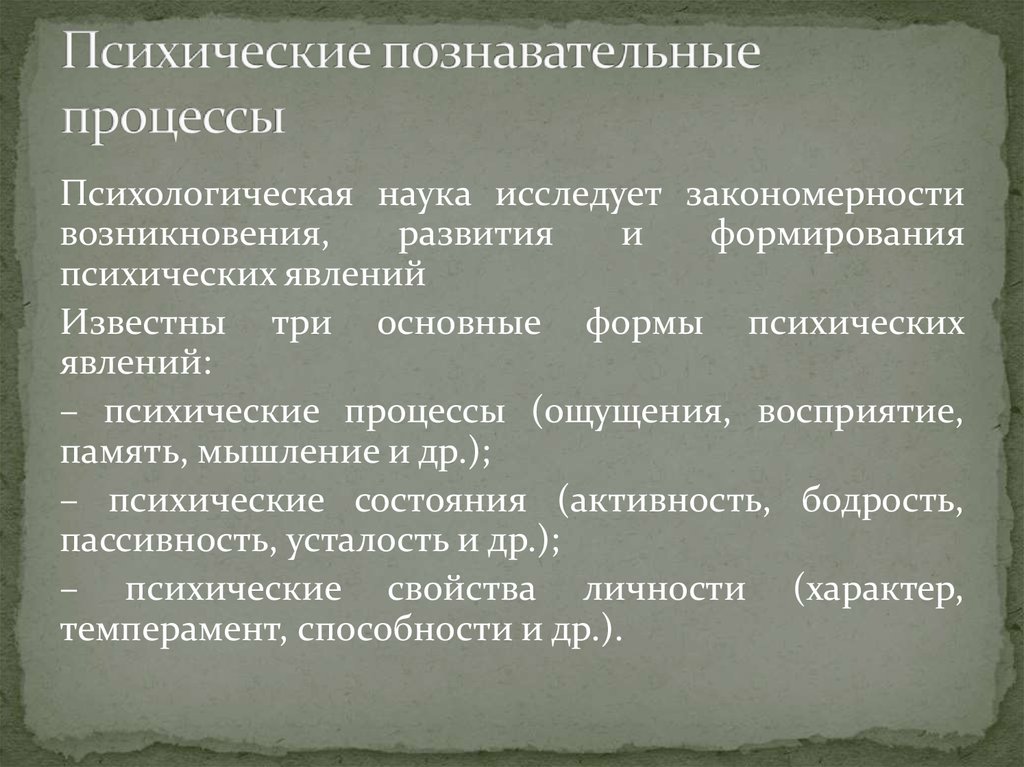 Восприятие память мышление и другие познавательные процессы определяются схемами