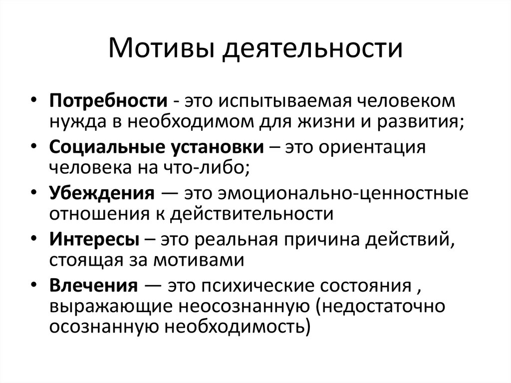 План на тему роль потребностей в деятельности человека