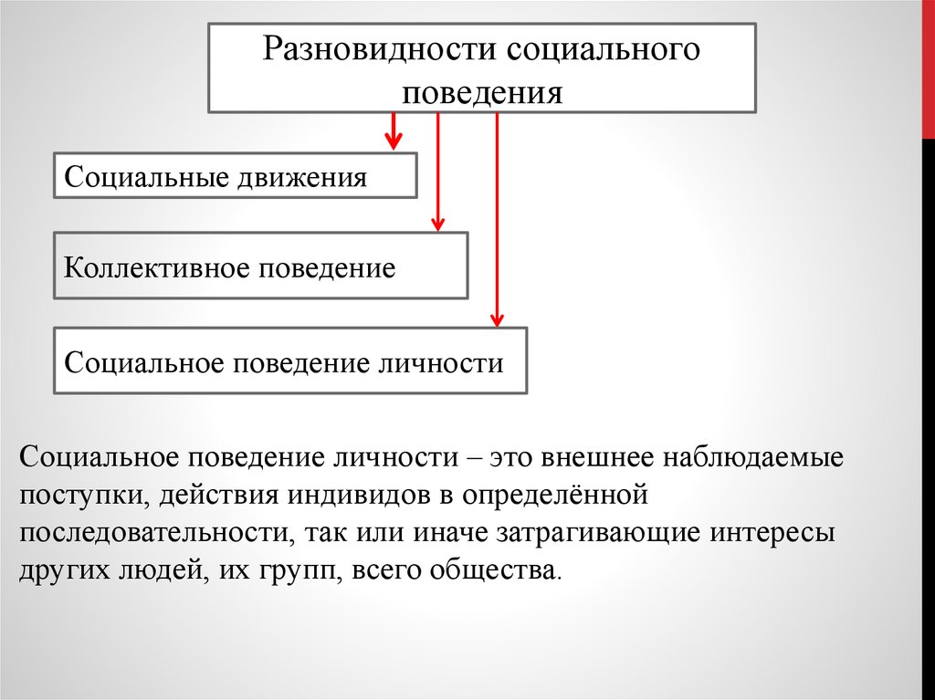 Тезисный план разновидности социального поведения