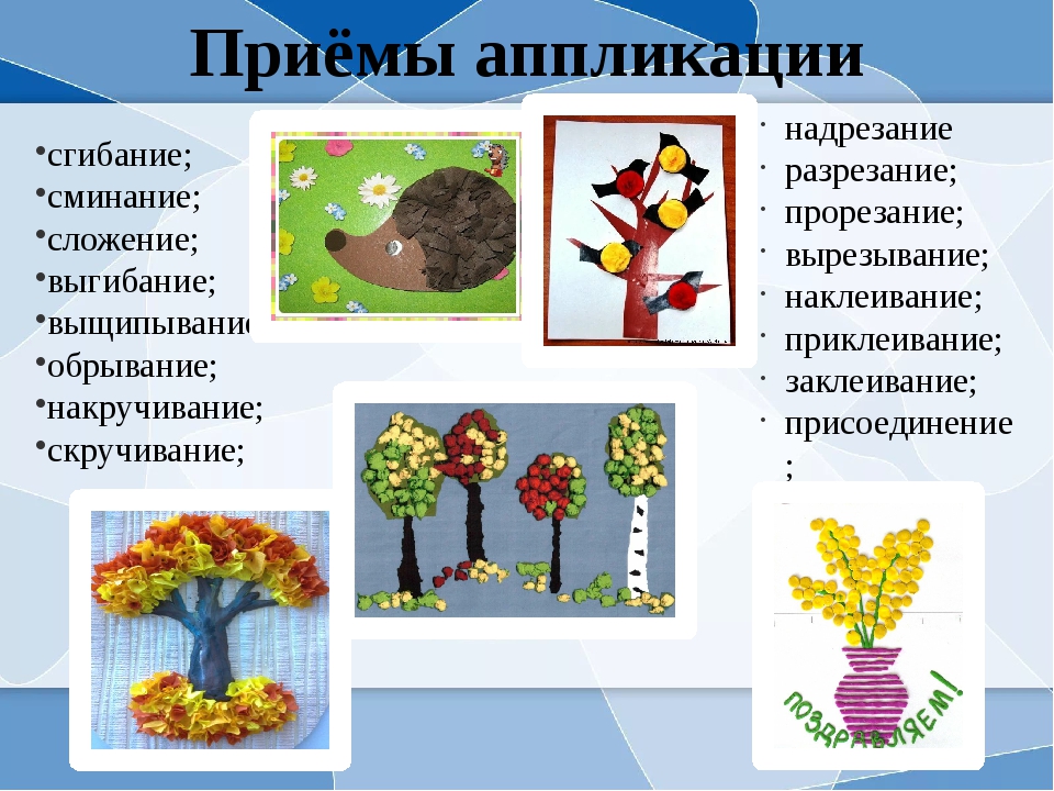 Алгоритм аппликации в детском саду в картинках