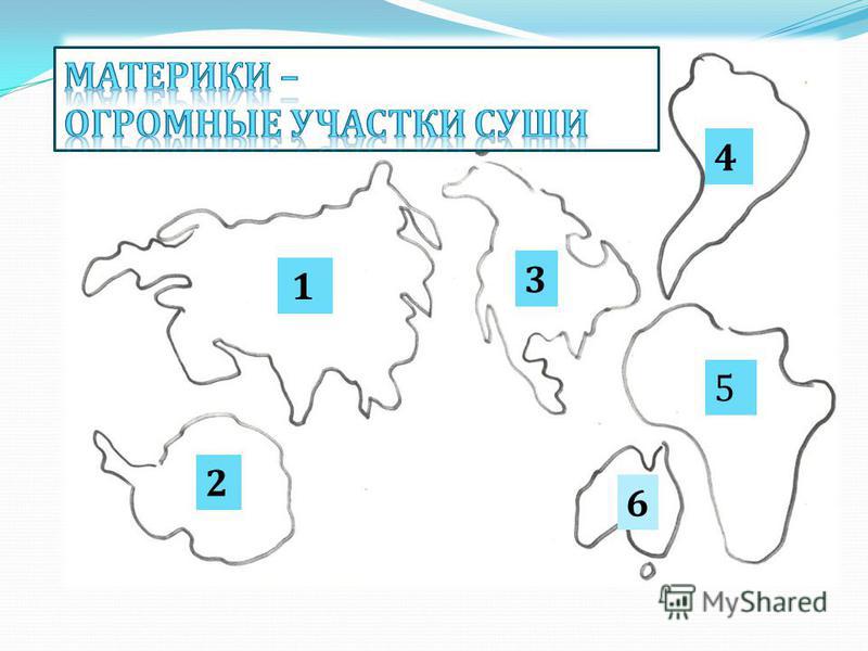 Карта с материками без названий