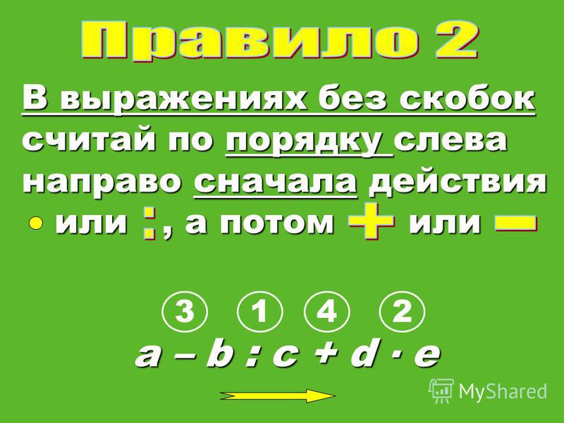 Порядок действий в выражениях без скобок 2 класс петерсон презентация