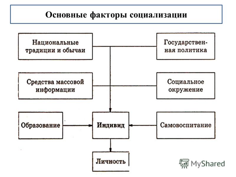 Схема факторы социализации