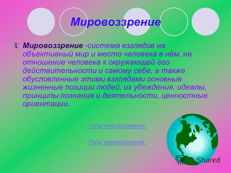 Мировоззренческая система взглядов. Мировоззрение. Мировоззренческие системы. Мировоззрение - система взглядов на объективный мир. Отношение человека к себе и окружающему миру.