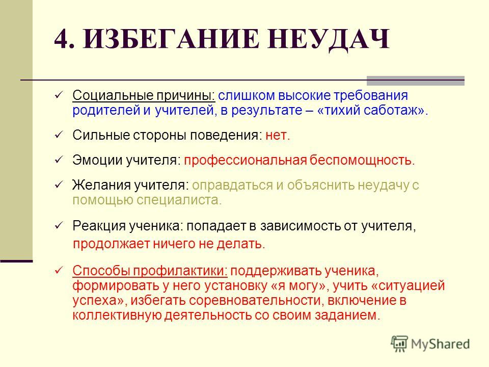 Тест неудача