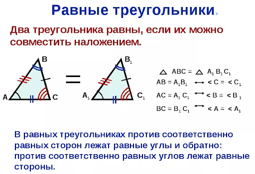 На каких рисунках изображены равные треугольники