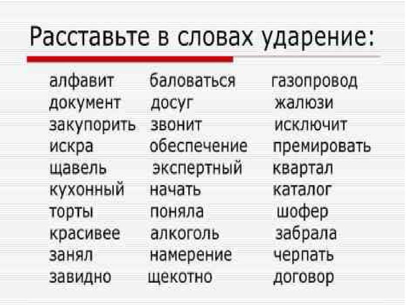 На какой слог падает ударение в слове рисунок