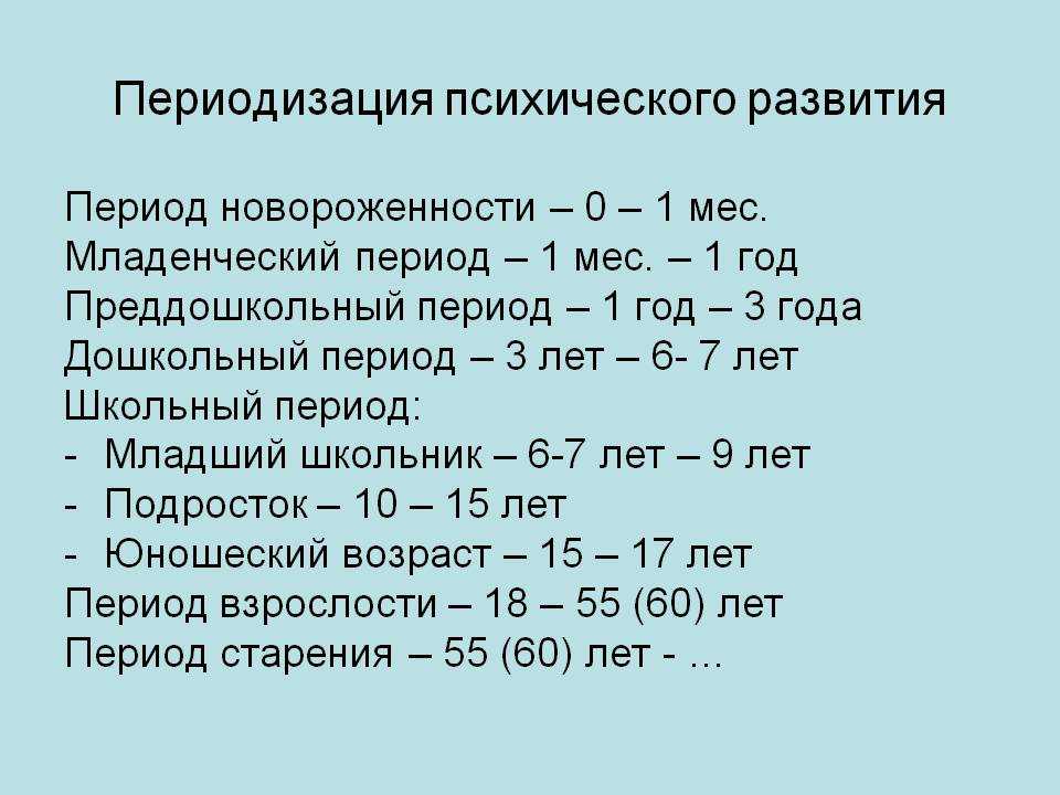 Общество детство периоды. Периоды возрастной периодизации. Возрастная периодизация психического развития. Возрастные периоды развития личности. Периодизация возрастного развития человека психология.