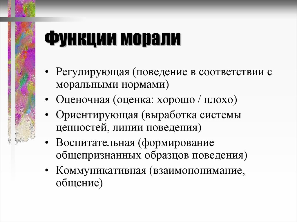 Правила образцы порядок внутренней регуляции личности на основе этических идеалов являются