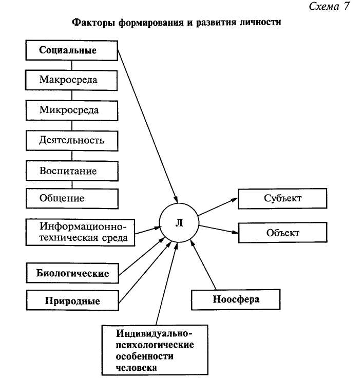 Схема факторы социализации