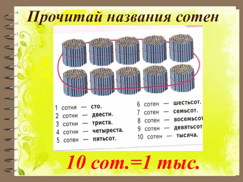 Понятие о сотне как новой счетной единице 3 класс презентация